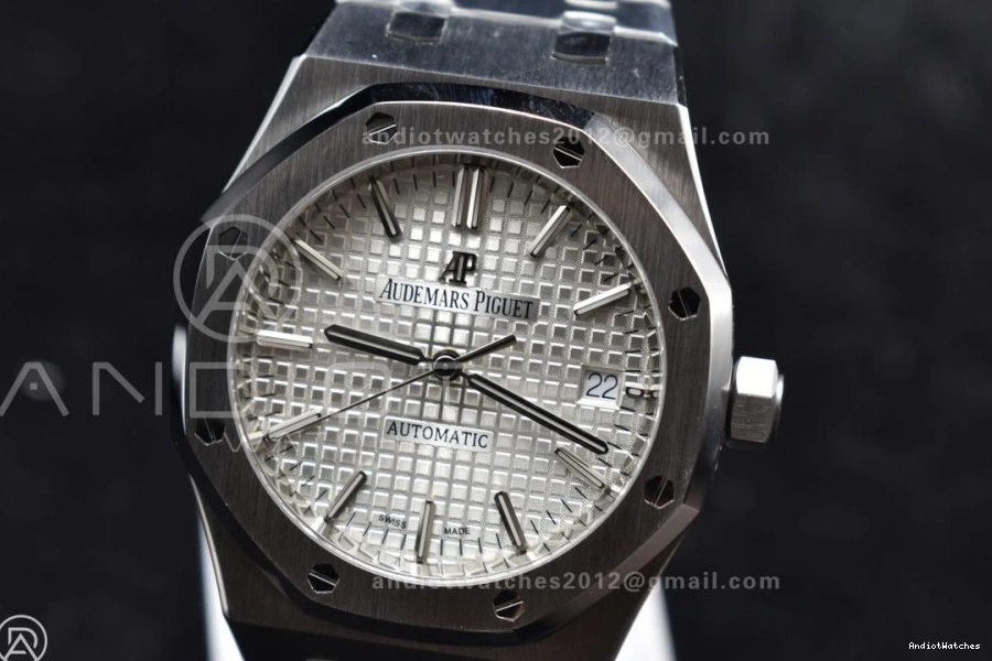 37mm 1:1 SS Bracelet Super Best SS Textured SA3120 Royal Dial Edition ZF White 1035 Clone 15450 on Oak Stretchable 0911